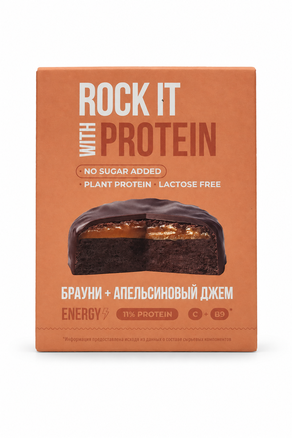 Бисквит протеиновый "Rock It" брауни-апельсиновый джем без сахара и лактозы 50 гр